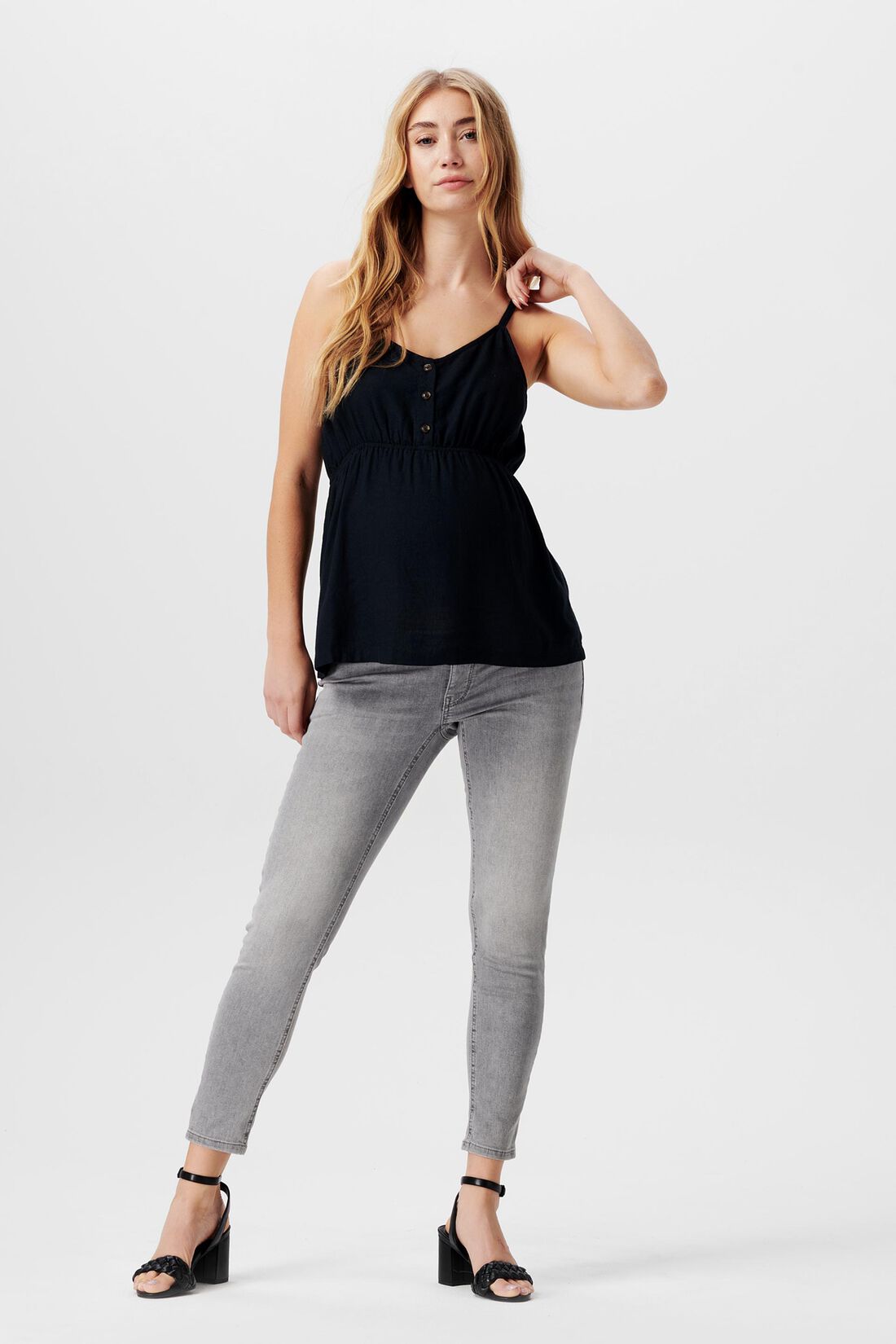 Schmal geschnittene Jeans mit &Uuml;berbauchbund