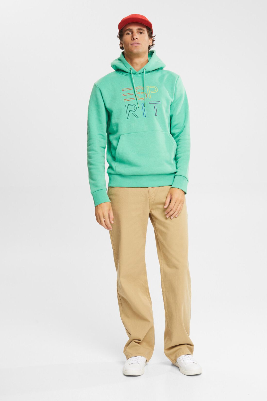 Recycelt: Hoodie mit Logo-Stickerei