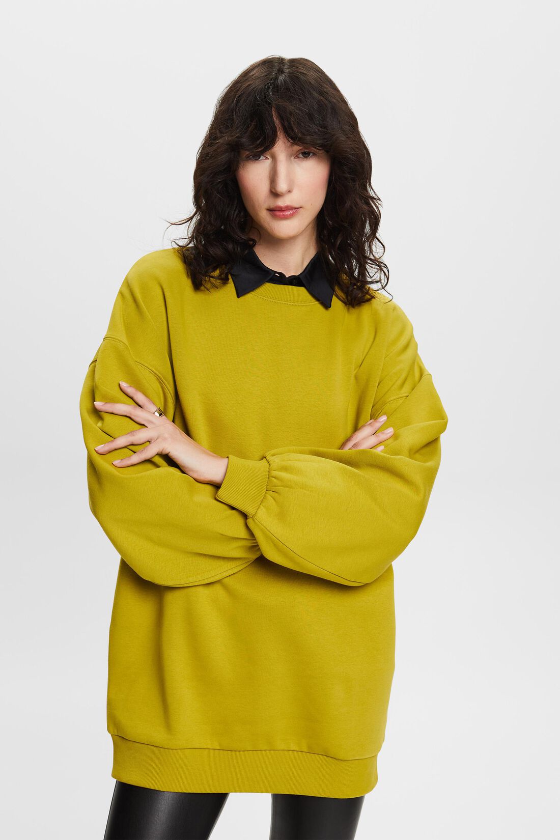 Fleece-Sweatshirt mit Rundhalsausschnitt