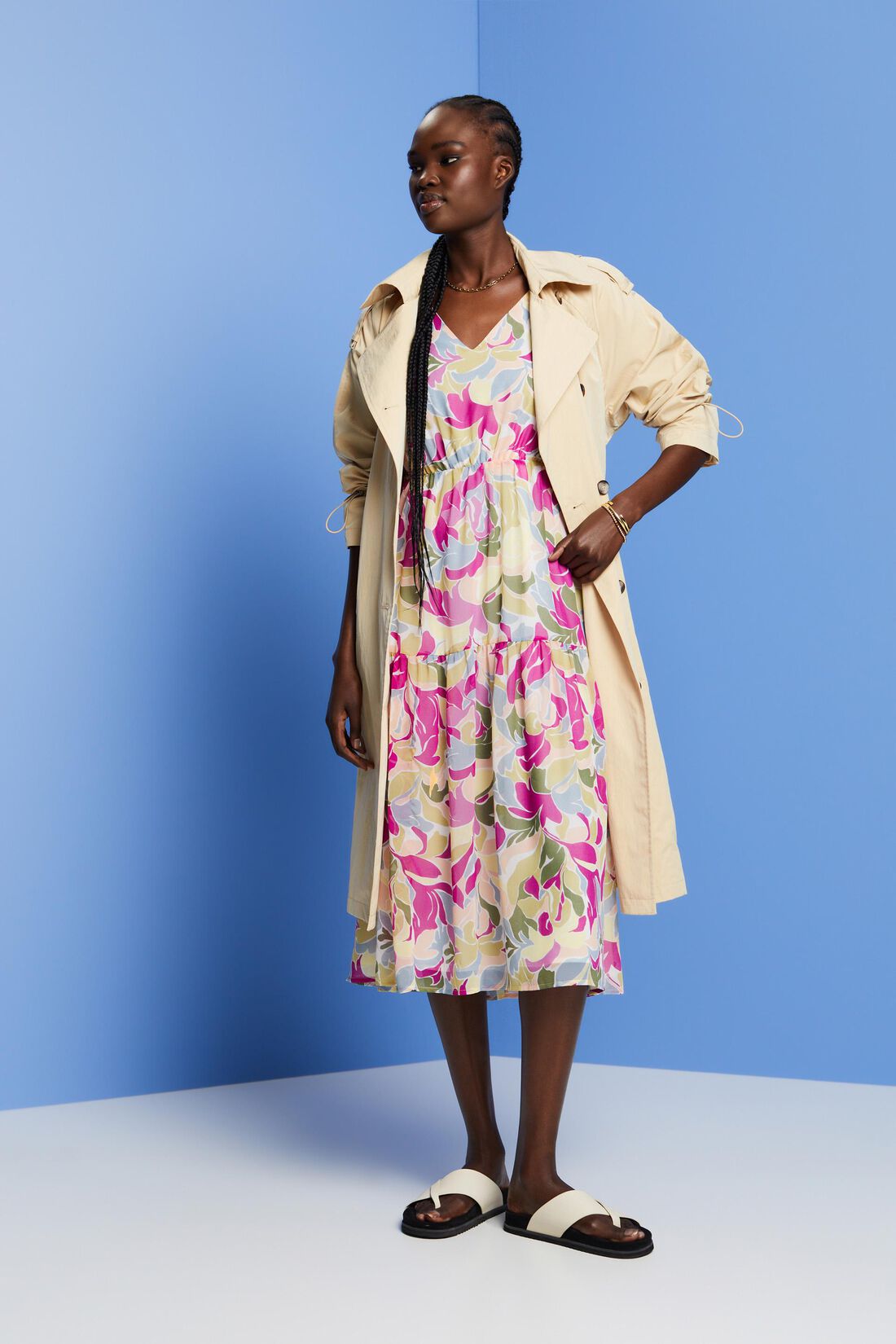 Recycelt: Midikleid aus Chiffon