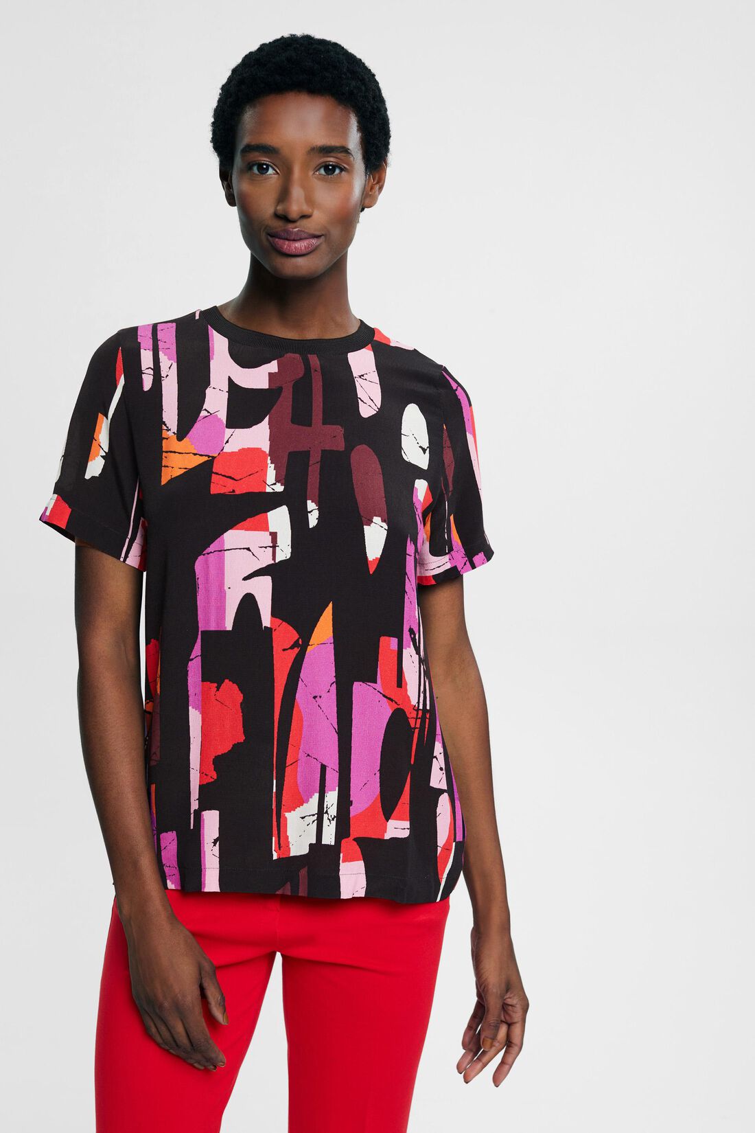 T-Shirt mit Muster, LENZING&trade; ECOVERO&trade;