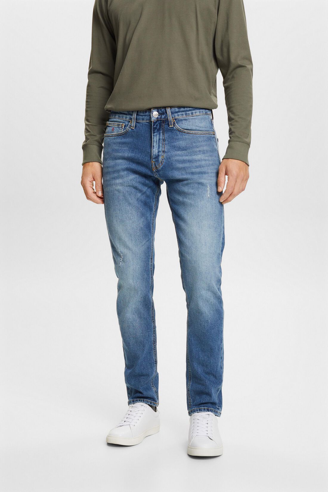 Schmale Jeans mit mittlerer Bundh&ouml;he