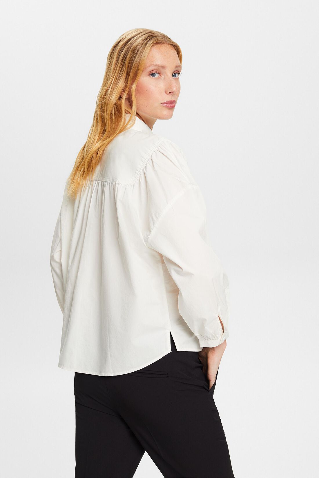 Popeline-Bluse, 100% Baumwolle