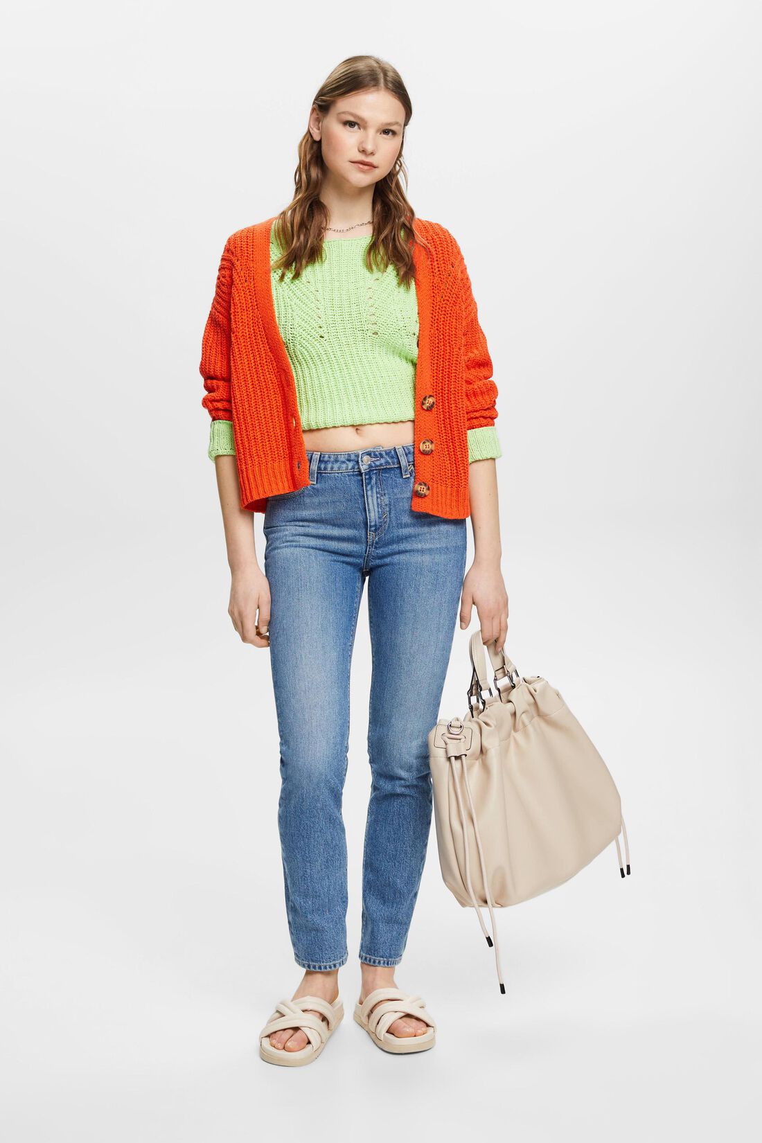 Jeans mit geradem Bein und mittlerer Bundh&ouml;he