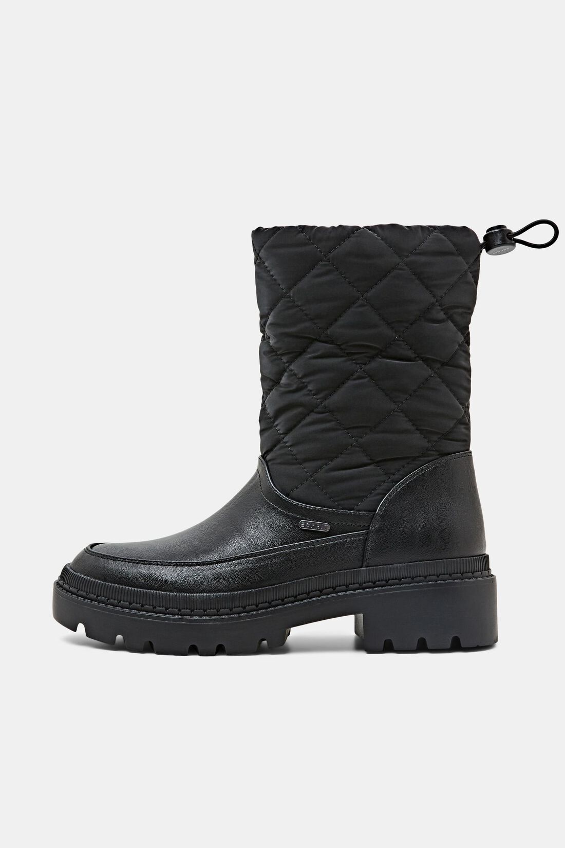 Wattierte Boots in Lederoptik