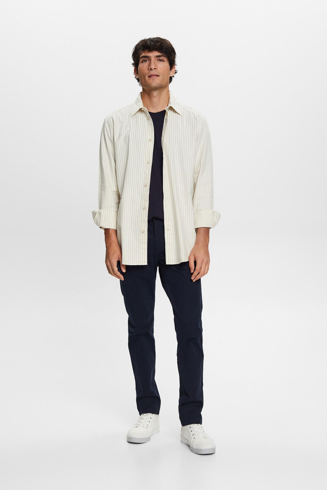 Twill-Hemd mit Nadelstreifen, 100 % Baumwolle