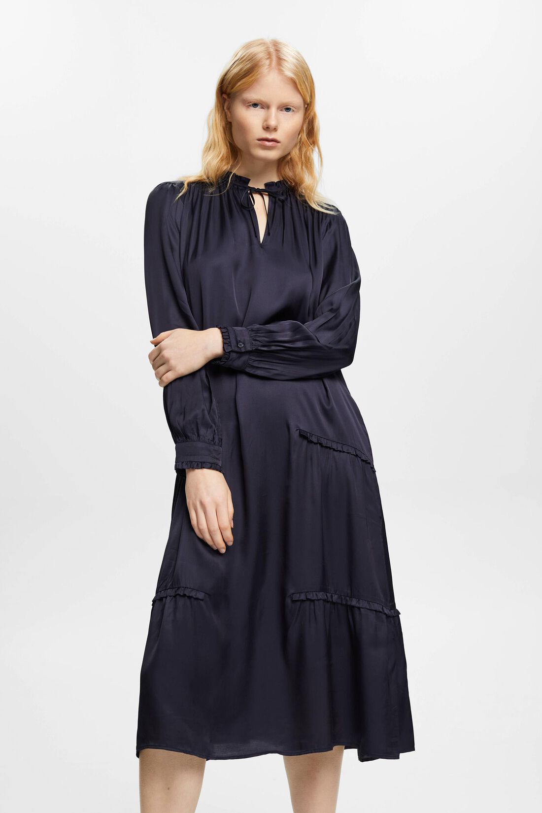 Midikleid mit Drap&eacute;-Effekt
