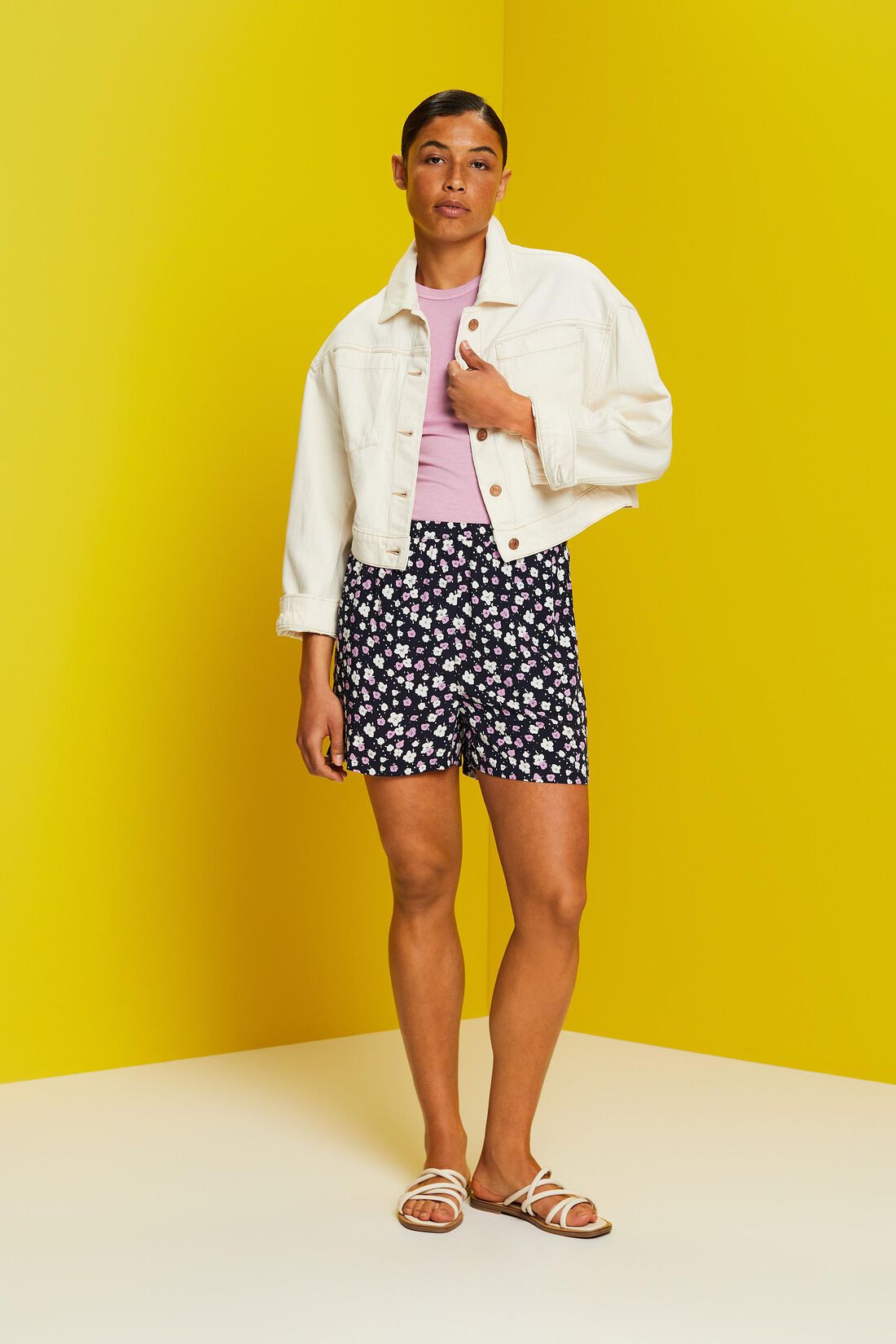 Gemusterte Pull-on-Shorts, LENZING&trade; ECOVERO&trade;