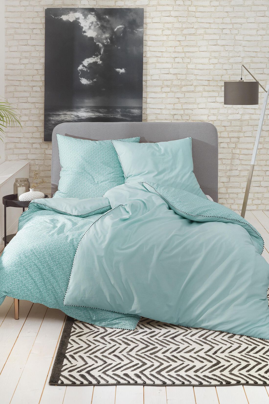 Renforc&eacute;-Bettw&auml;sche mit Print, 100% Baumwolle