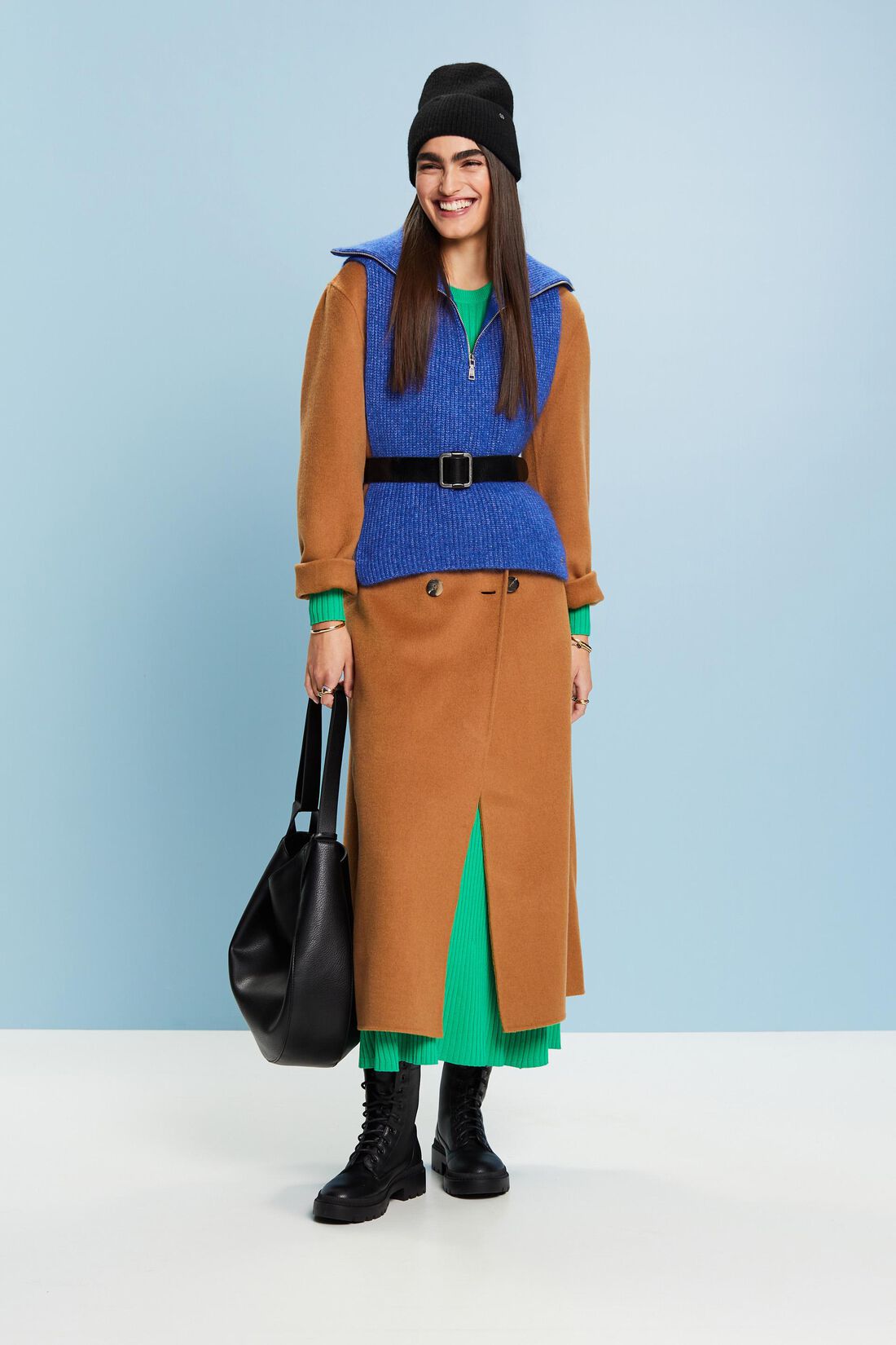 Rollkragen Poncho mit offenen Seiten