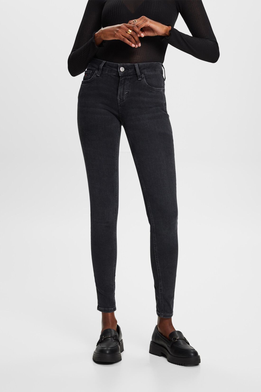 Skinny Jeans mit mittlerer Bundh&ouml;he