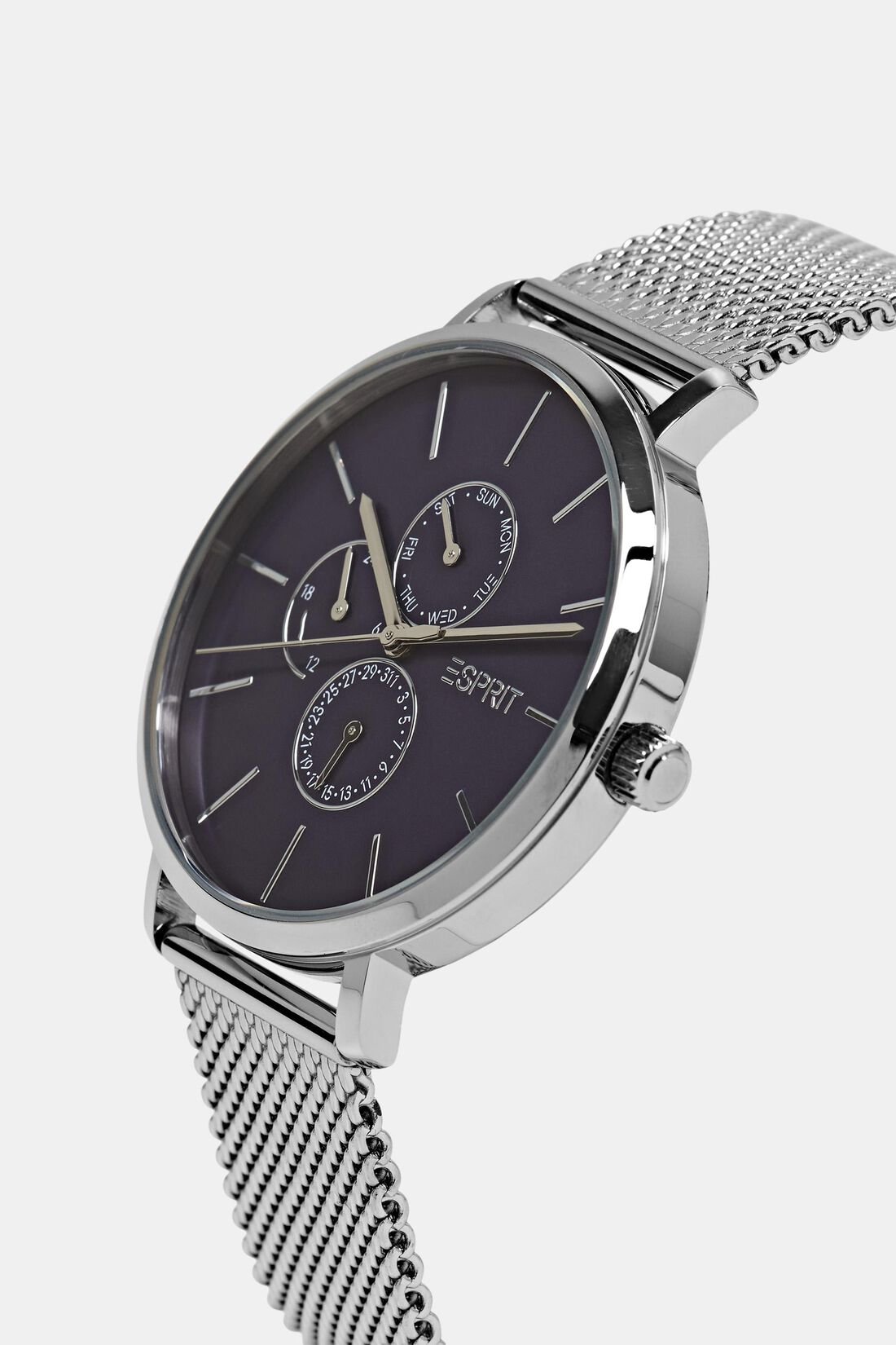 Armbanduhr mit Milanaiseband aus Edelstahl