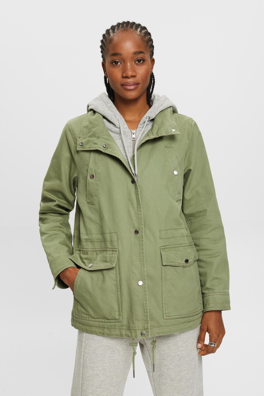 Parka mit Kapuzeneinsatz aus Jersey