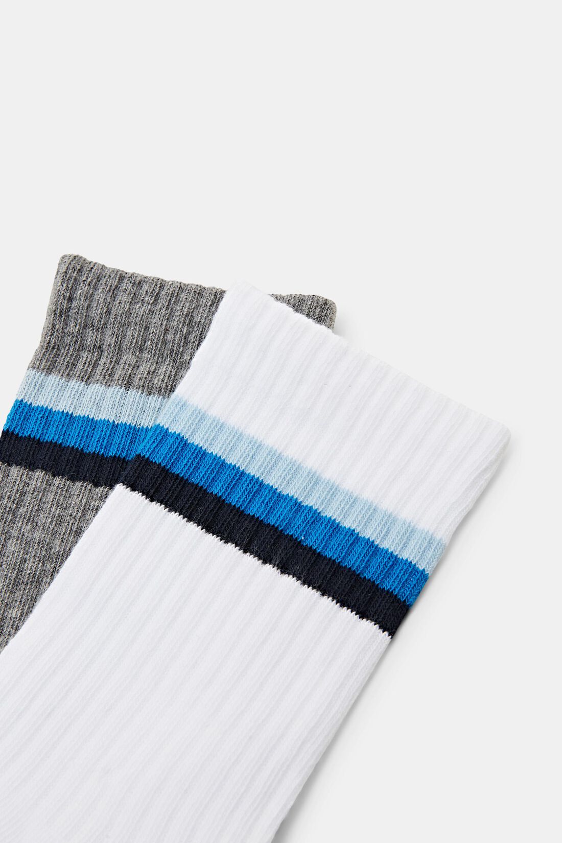 2er-Pack gerippte Socken mit Streifen