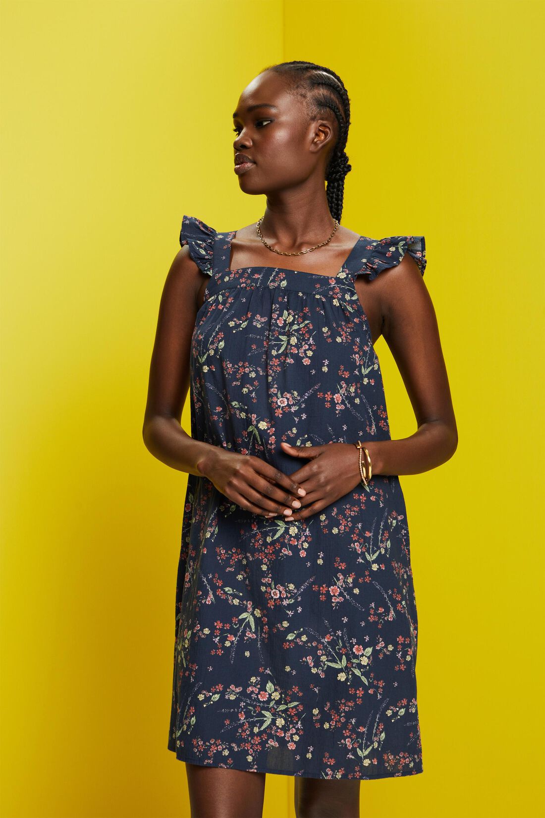 Bedrucktes Minikleid, 100 % Baumwolle