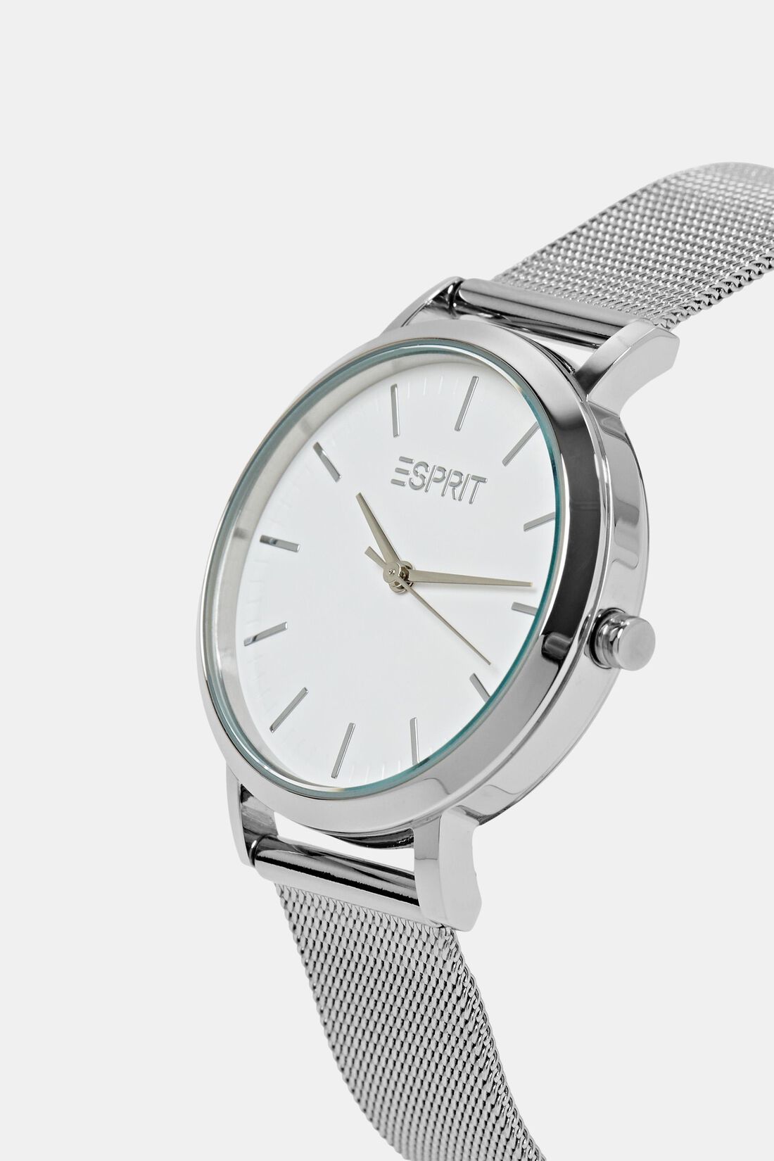 Edelstahl-Uhr mit Mesh-Armband