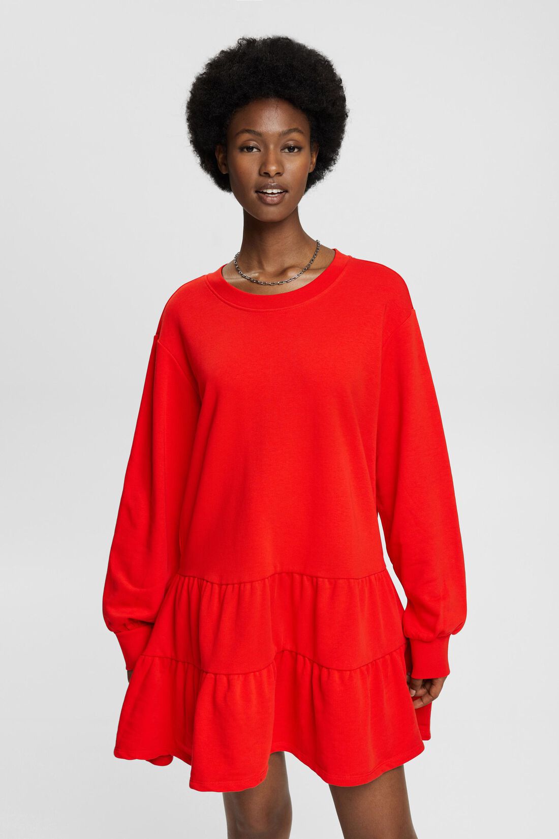 Mini-Sweatshirt-Kleid mit R&uuml;schen