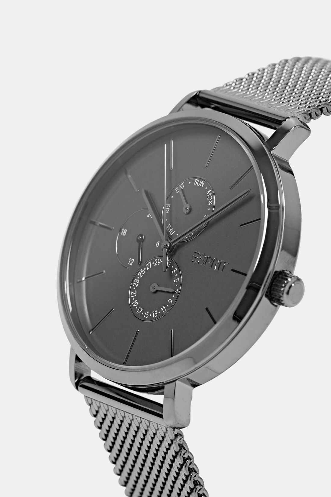 Armbanduhr mit Milanaiseband aus Edelstahl