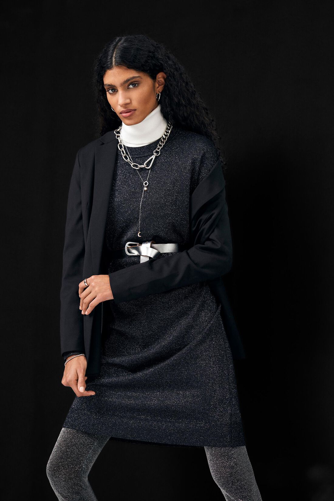 Strickkleid mit Glitzereffekt