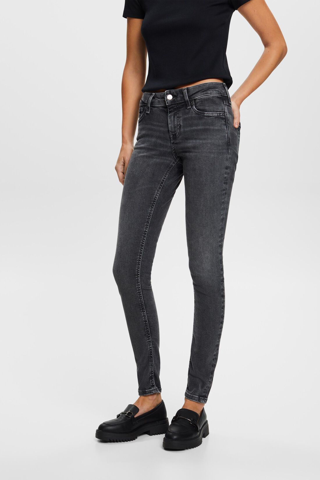 Skinny Jeans mit mittlerer Bundh&ouml;he