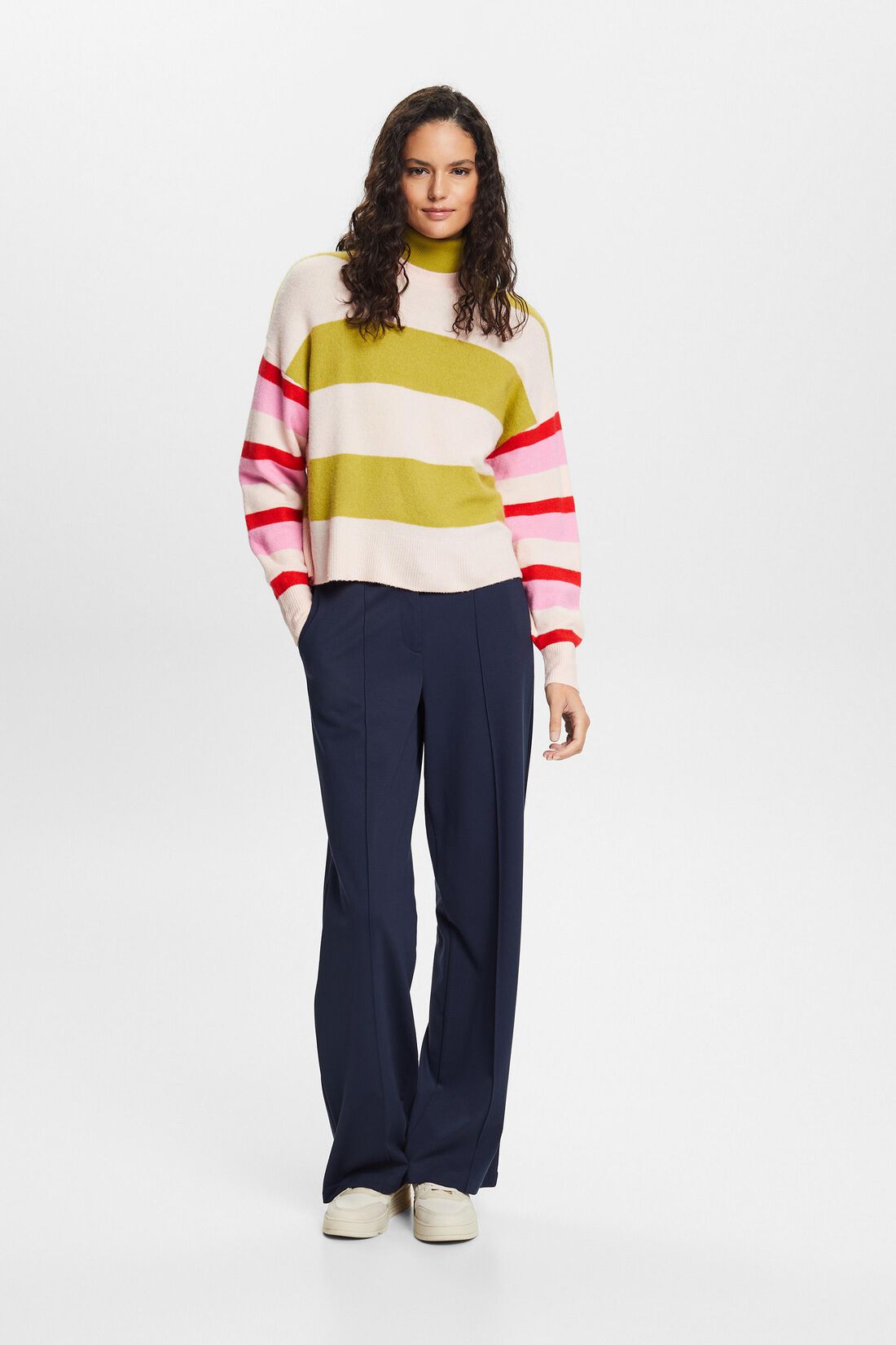 Gestreifter Pullover aus Wollmix