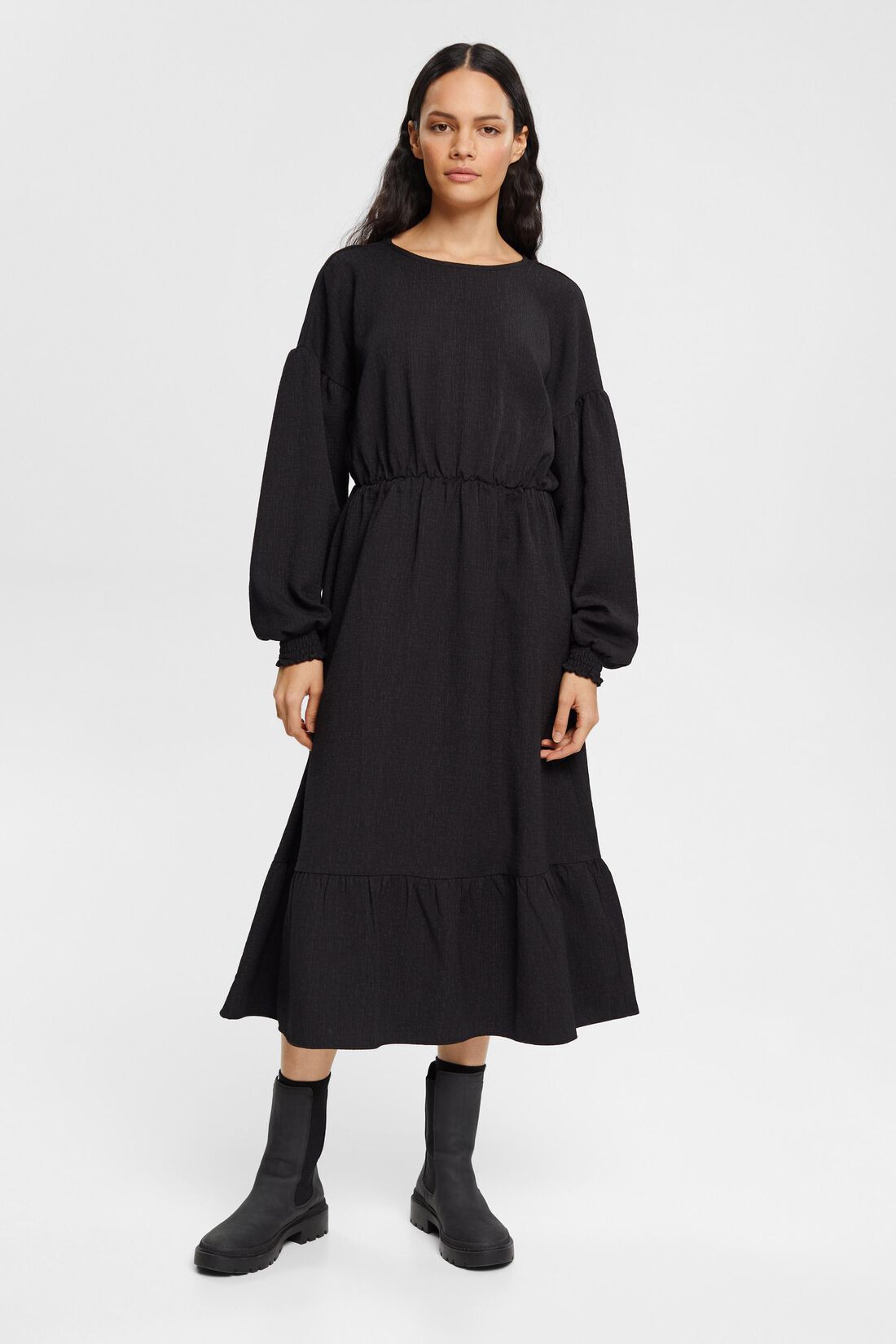 Midikleid mit Volants, LENZING&trade; ECOVERO&trade;