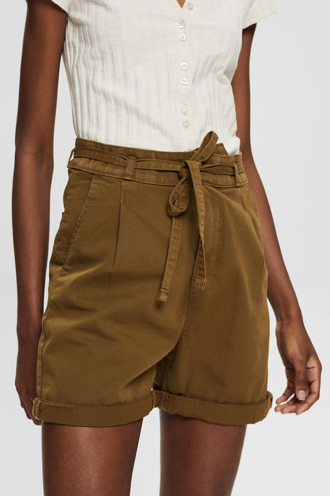 Highwaist-Shorts aus 100% Pima-Baumwolle