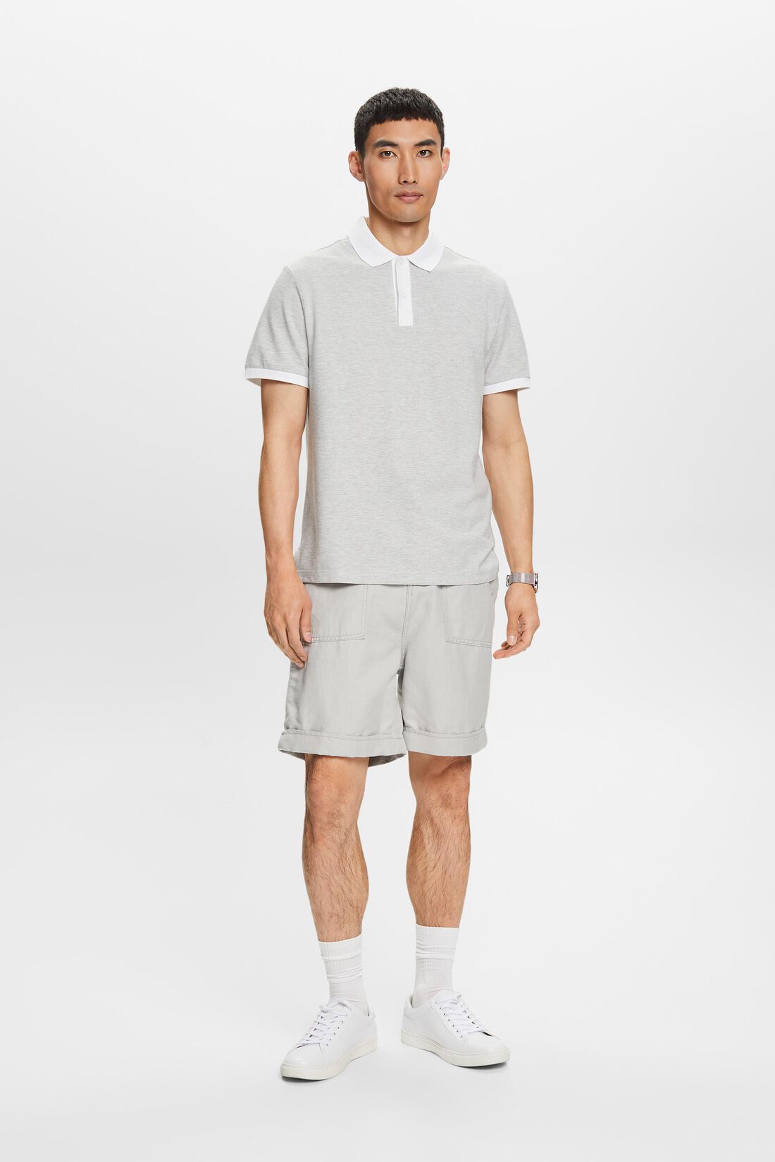 Zweifarbiges Piqu&eacute;-Poloshirt