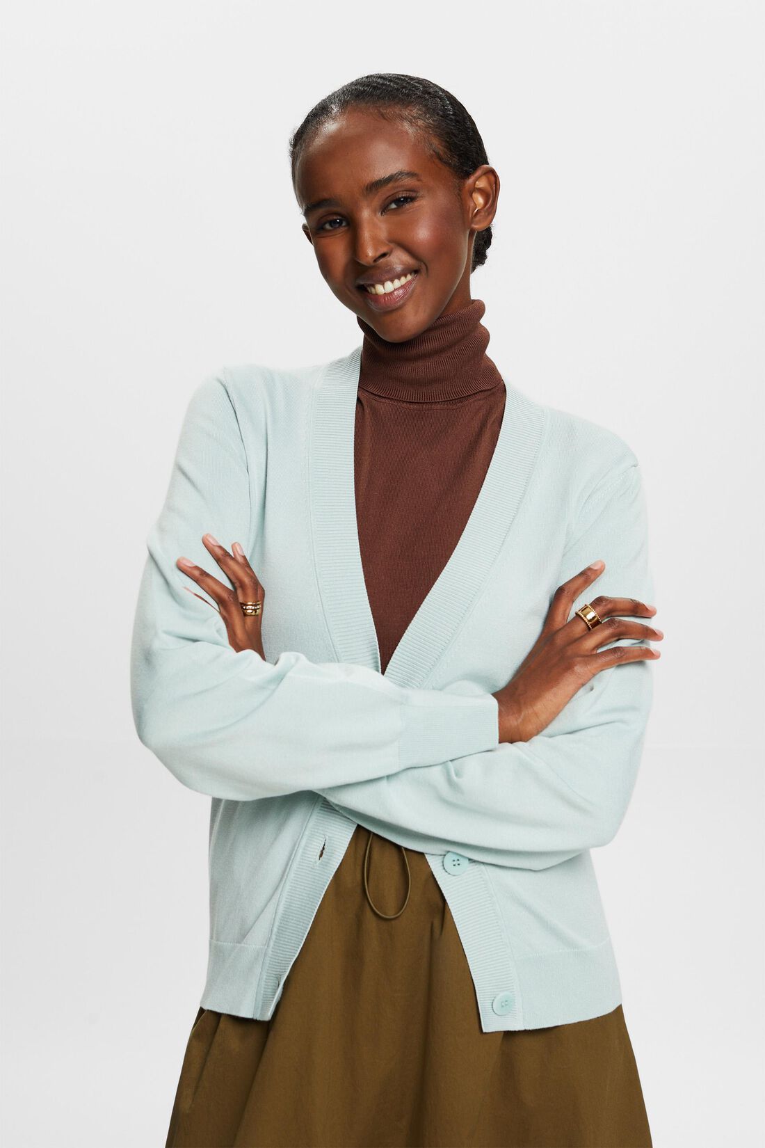 Basic Cardigan mit V-Ausschnitt