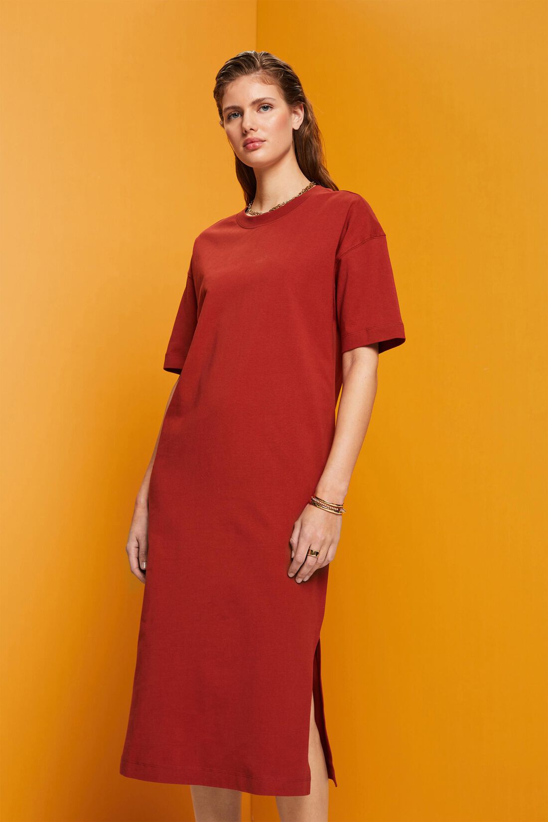 T-Shirt-Kleid in Midil&auml;nge
