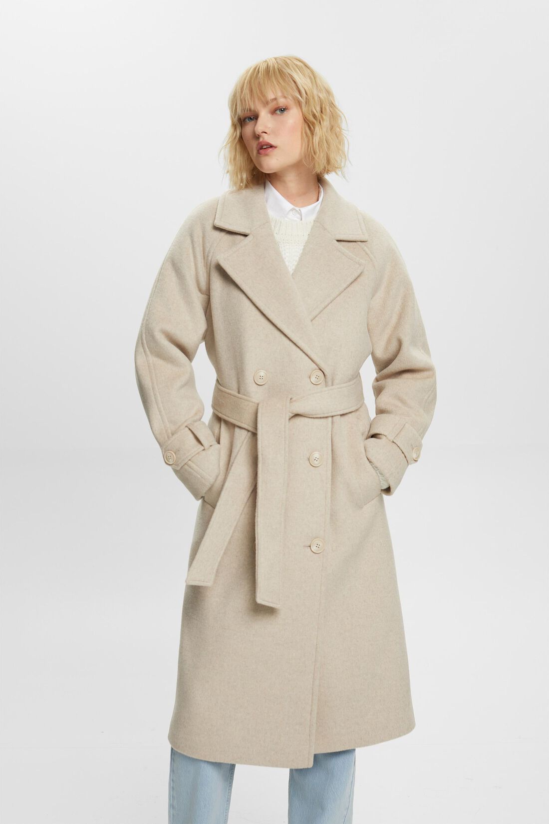 Trenchcoat aus Wollmix