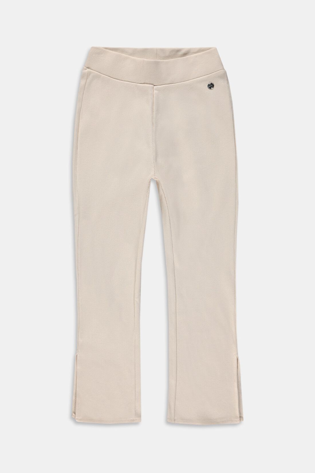 Gerippte Baumwoll-Leggings mit Schlitzen