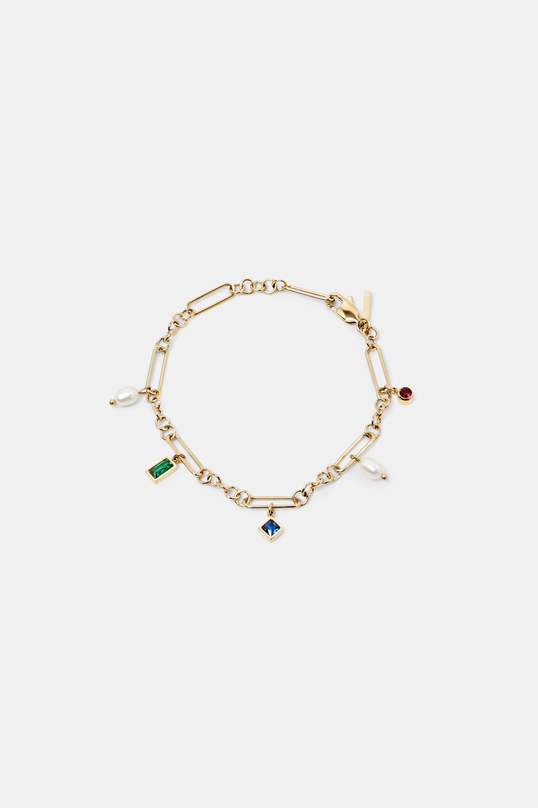 Gliederarmband mit Anh&auml;ngern, Edelstahl