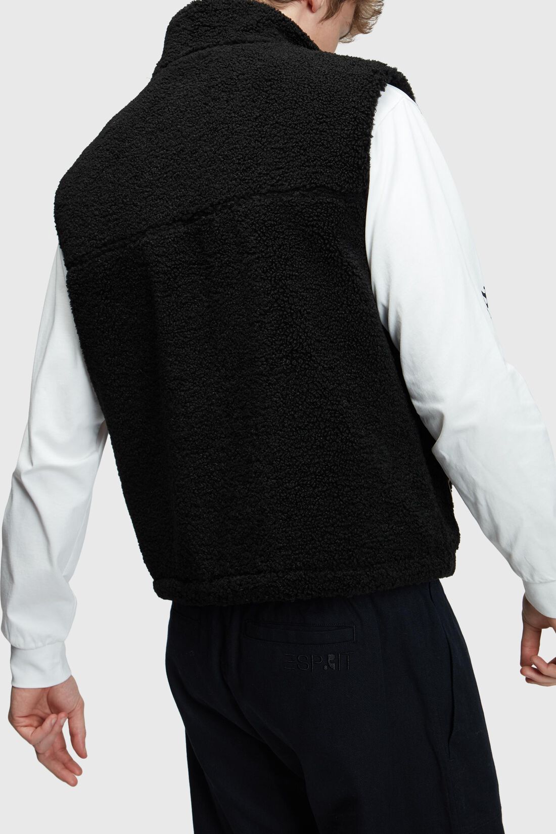 Weste aus Teddyfleece mit Logo-Stitching