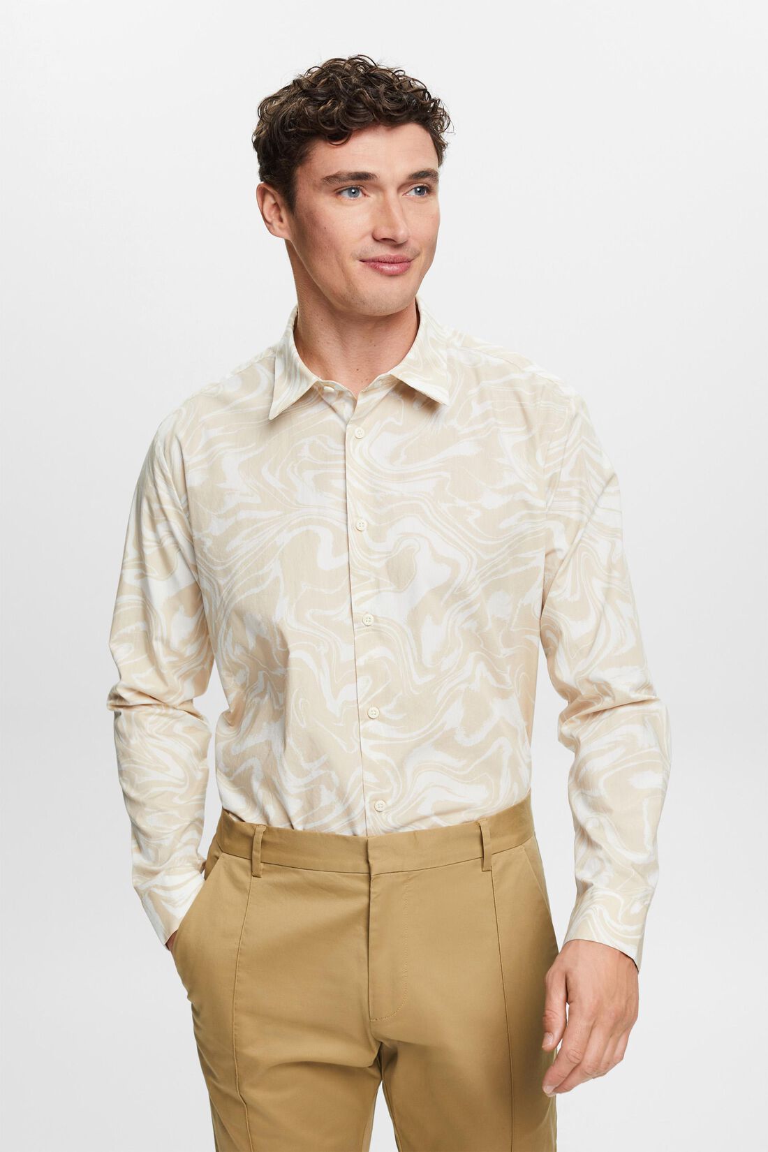 Hemd mit wellenf&ouml;rmigem Retro-Print