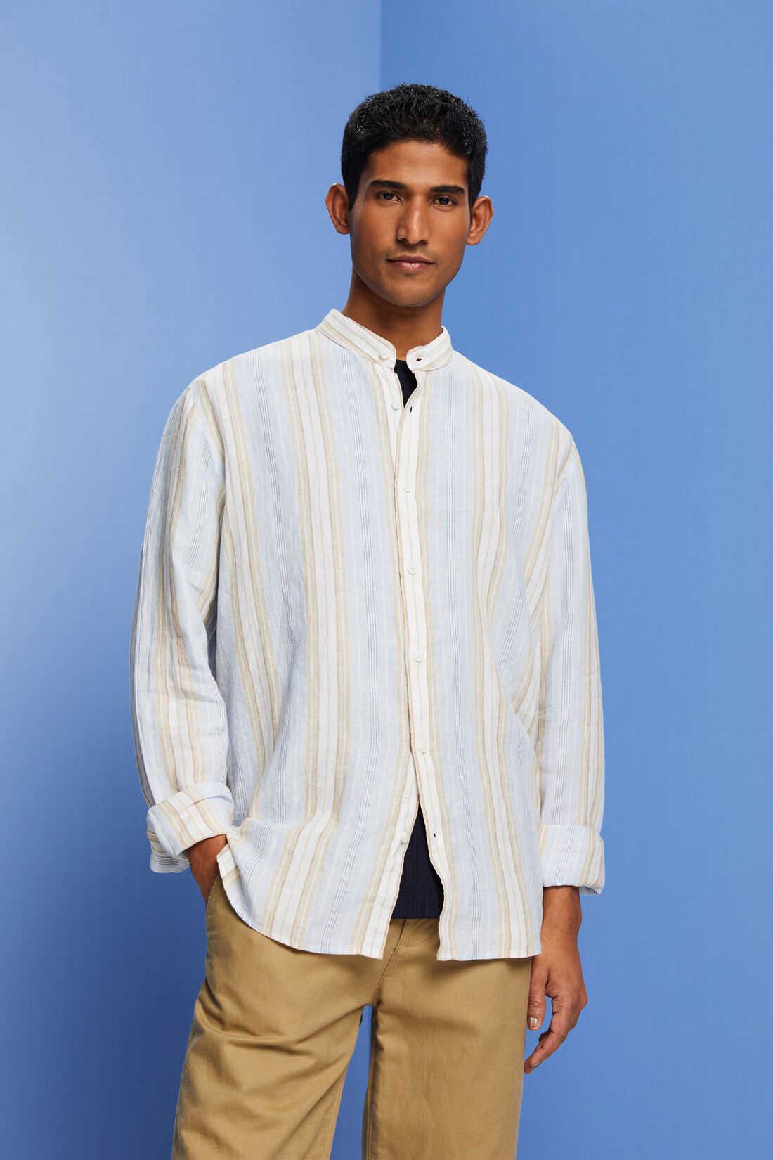Gestreiftes Hemd, 100 % Leinen