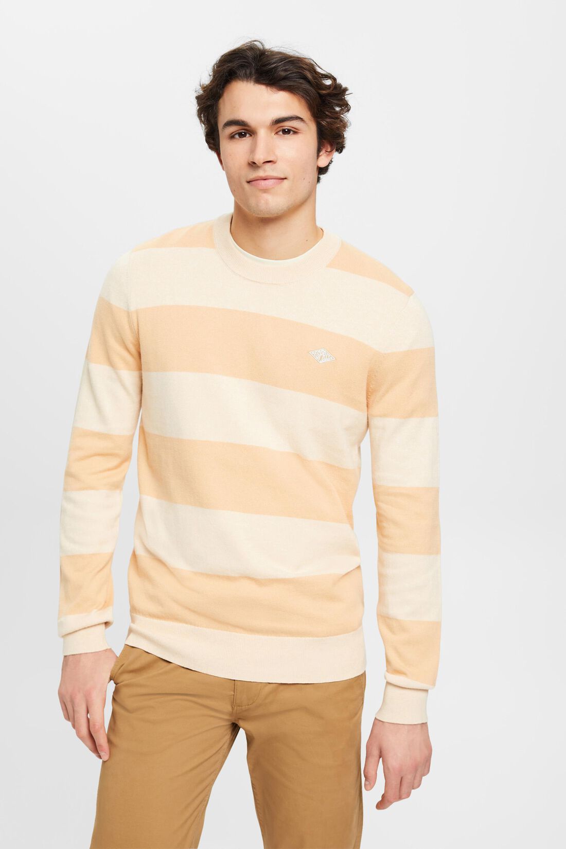 Gestreifter Strickpullover mit Kaschmir