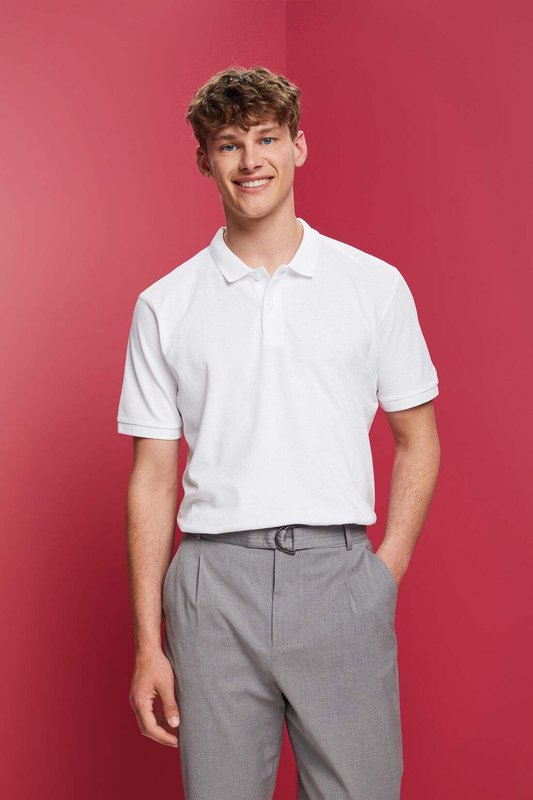 Slim-Fit-Poloshirt aus Baumwoll-Piqu&eacute;