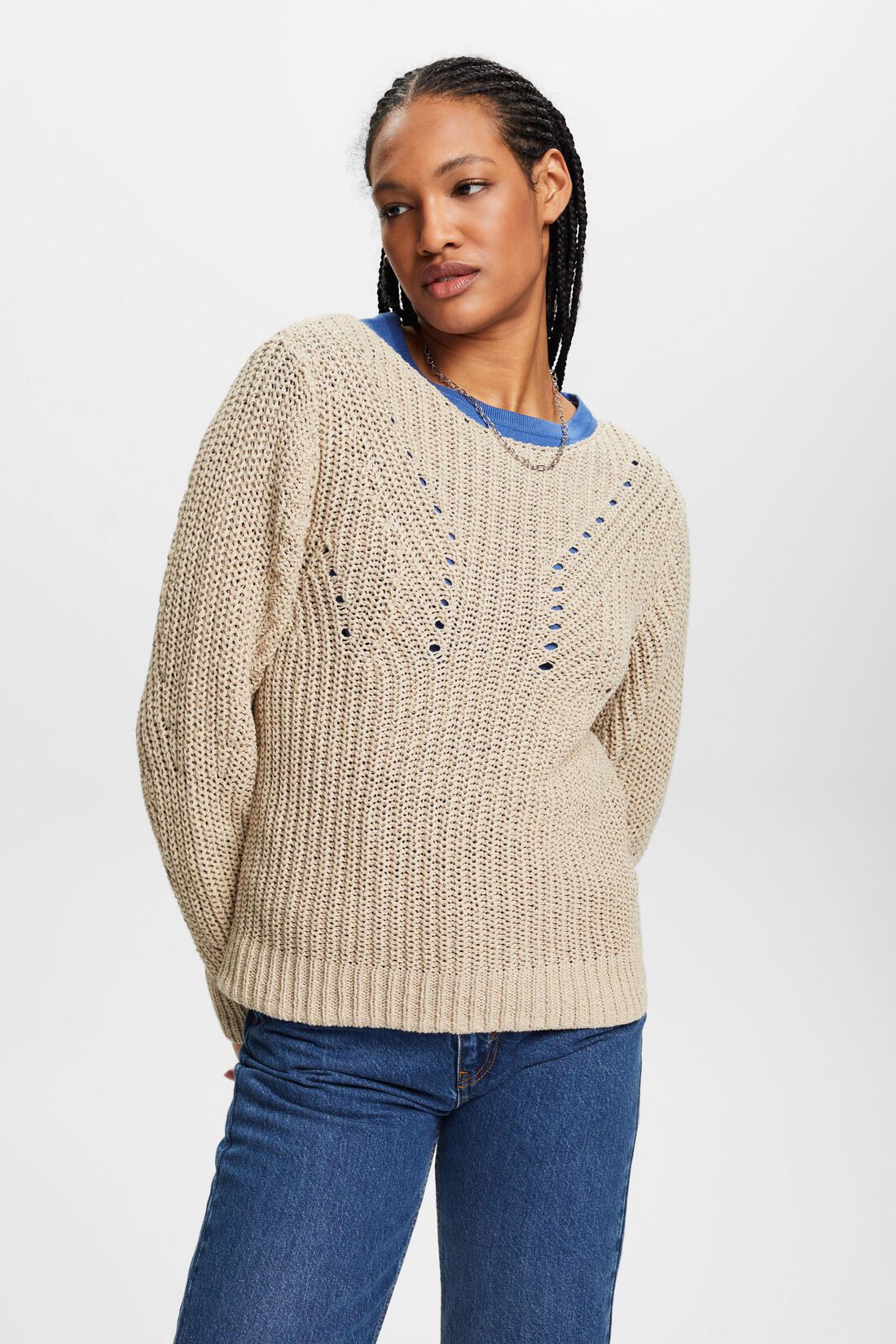Offenmaschig gestrickter Pullover
