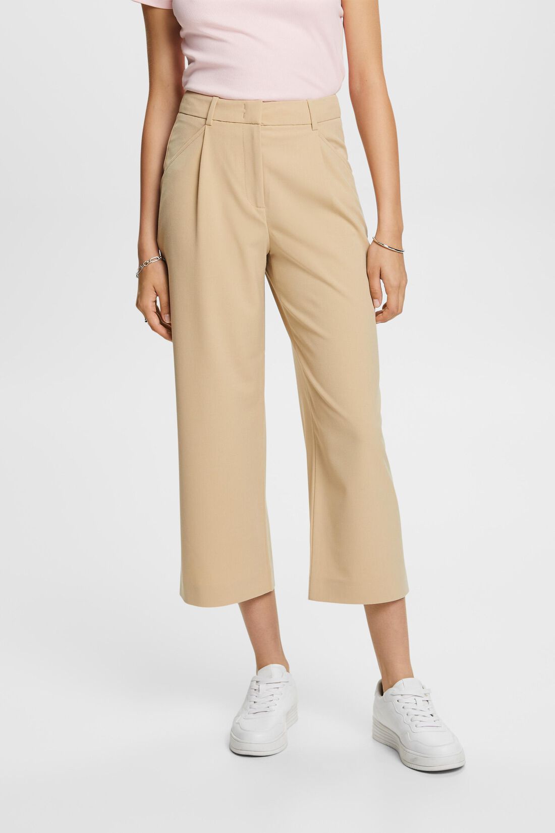 High-Rise-Culotte mit Bundfalten