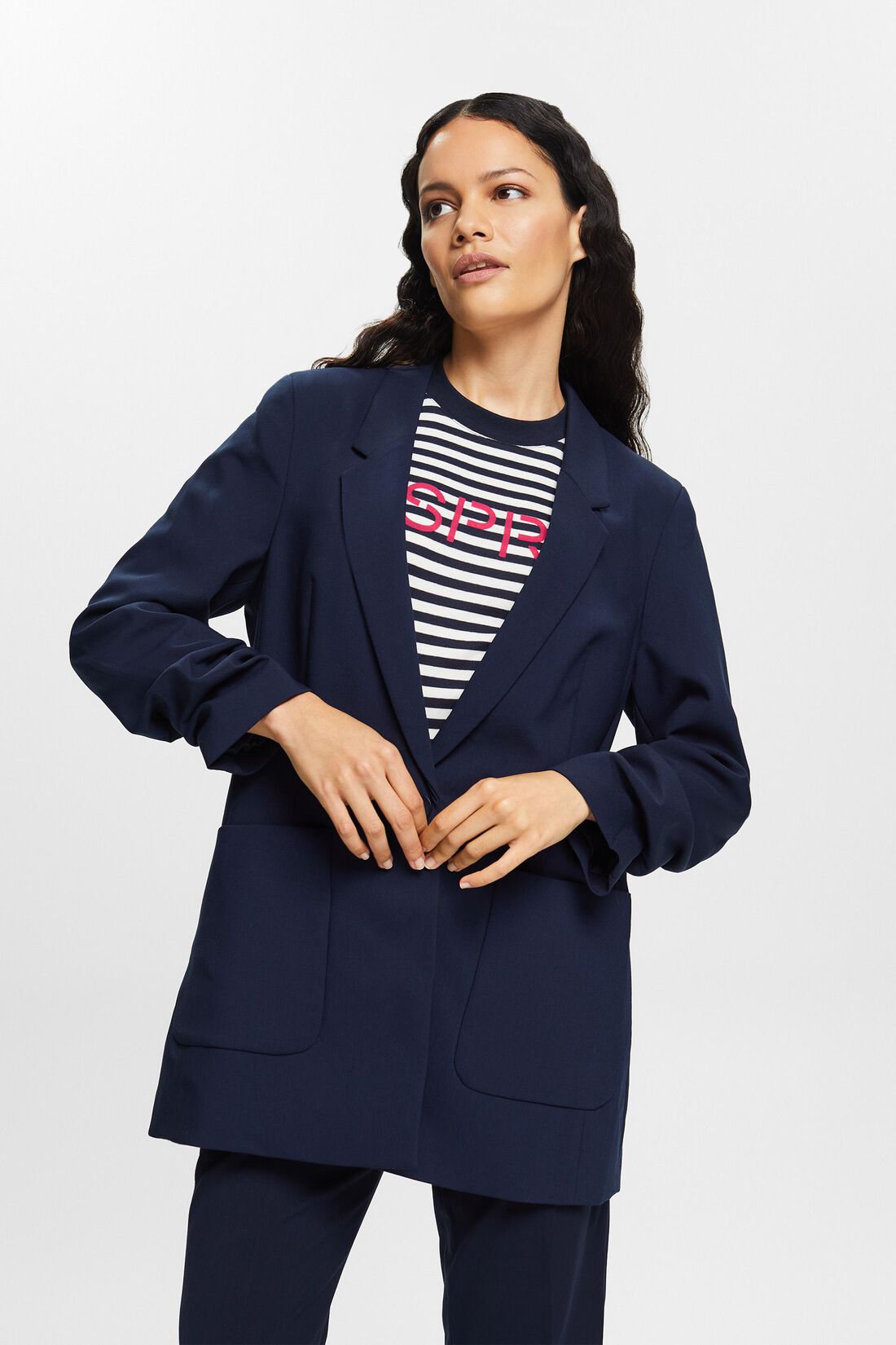 Blazer mit drapierten &Auml;rmeln