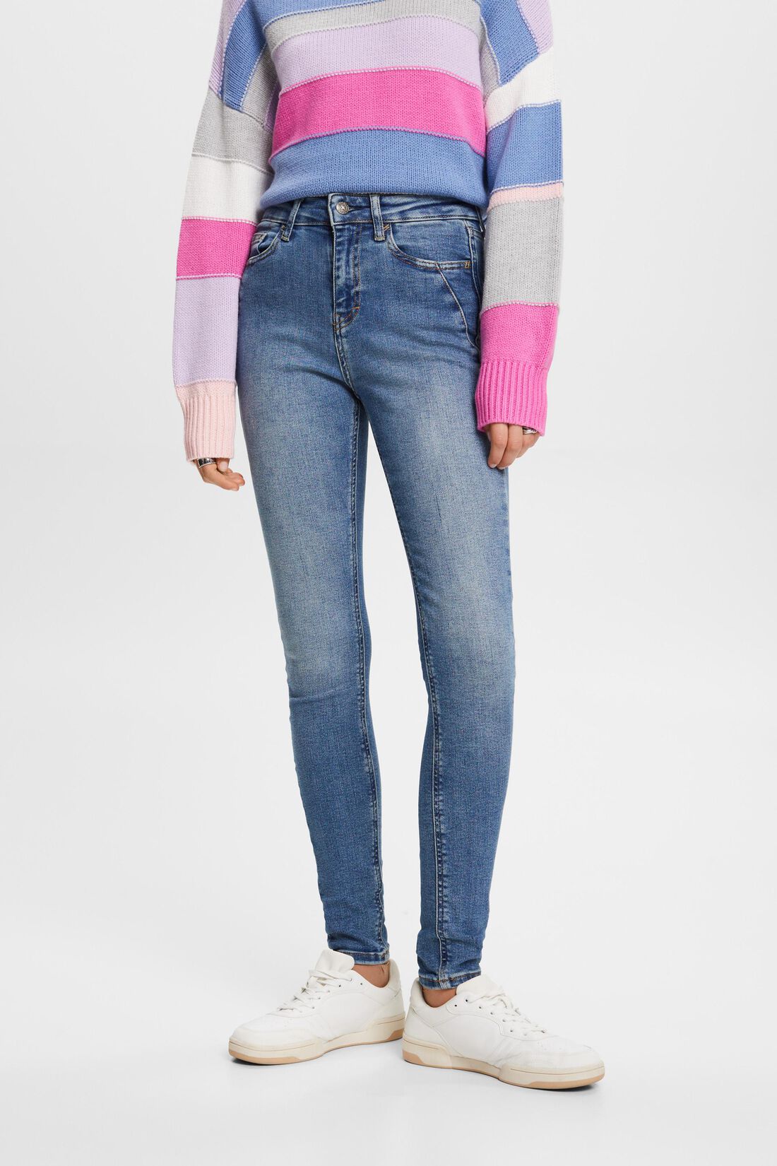 Skinny Jeans mit hohem Bund