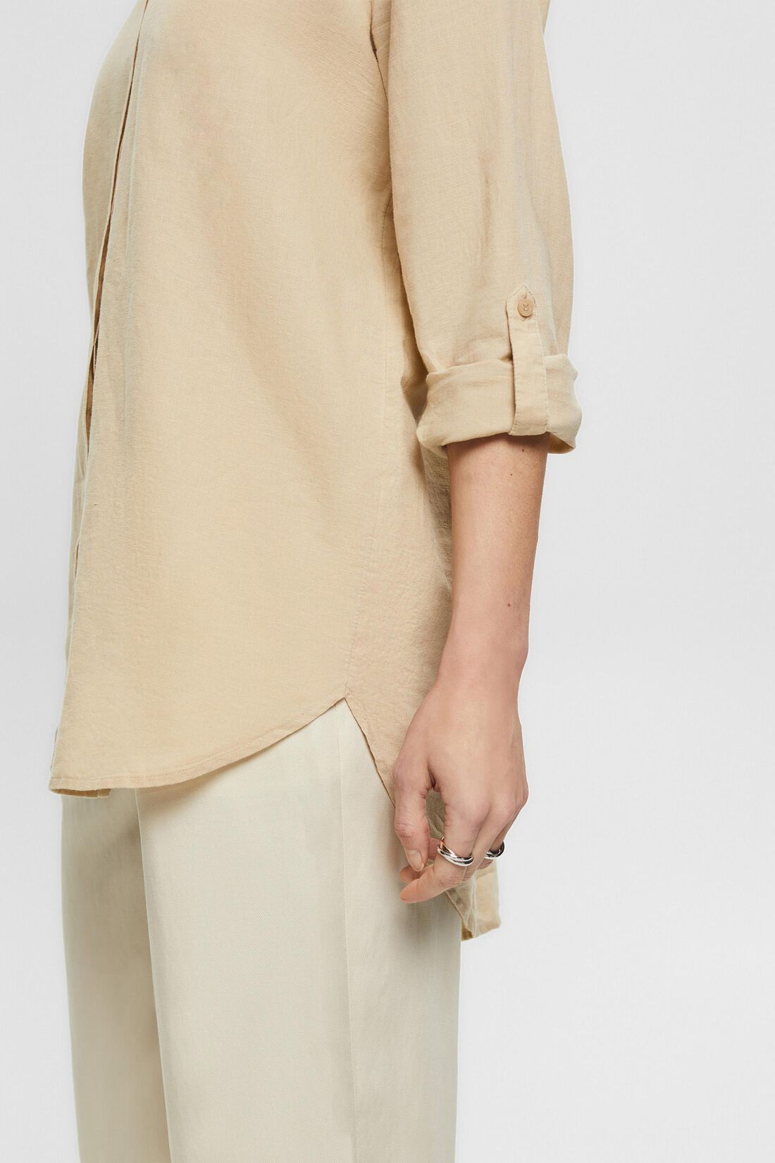 Oversize-Bluse aus Leinenmix