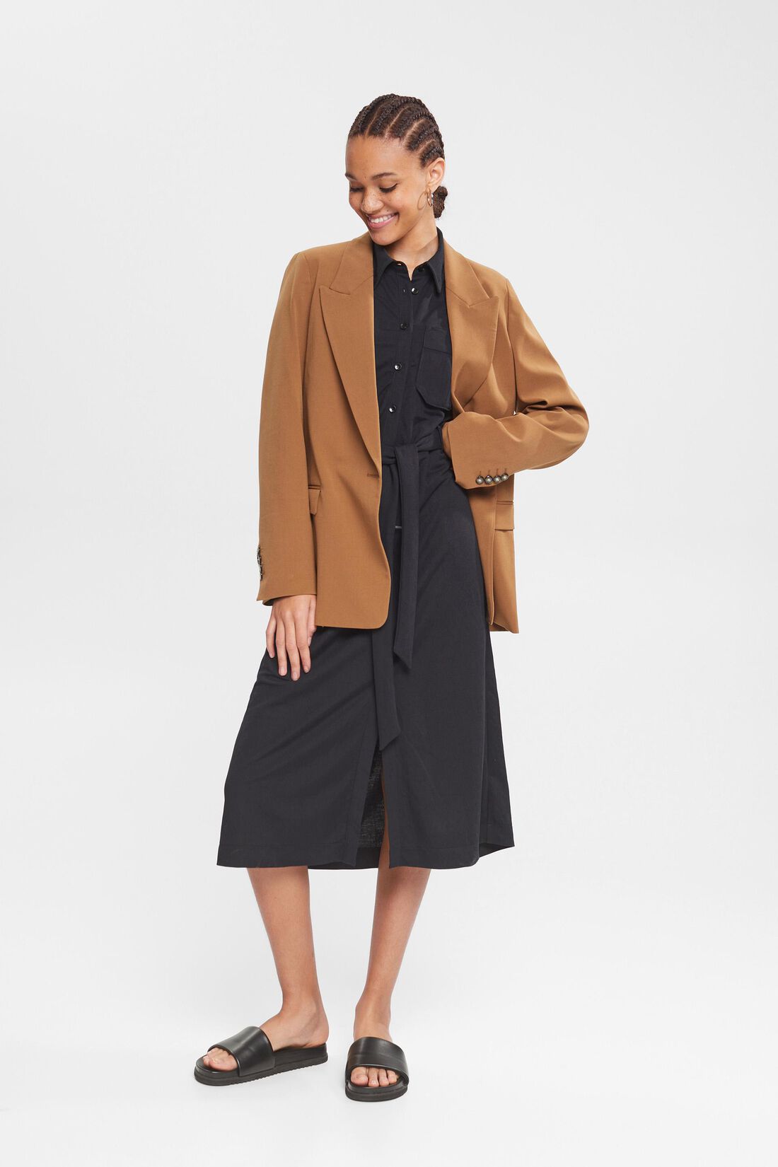 Hemdblusenkleid mit Bindeg&uuml;rtel