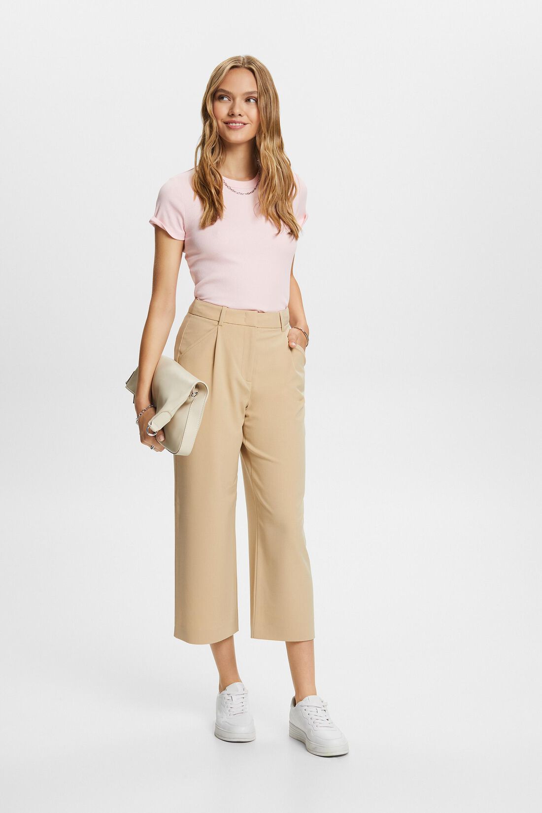 High-Rise-Culotte mit Bundfalten