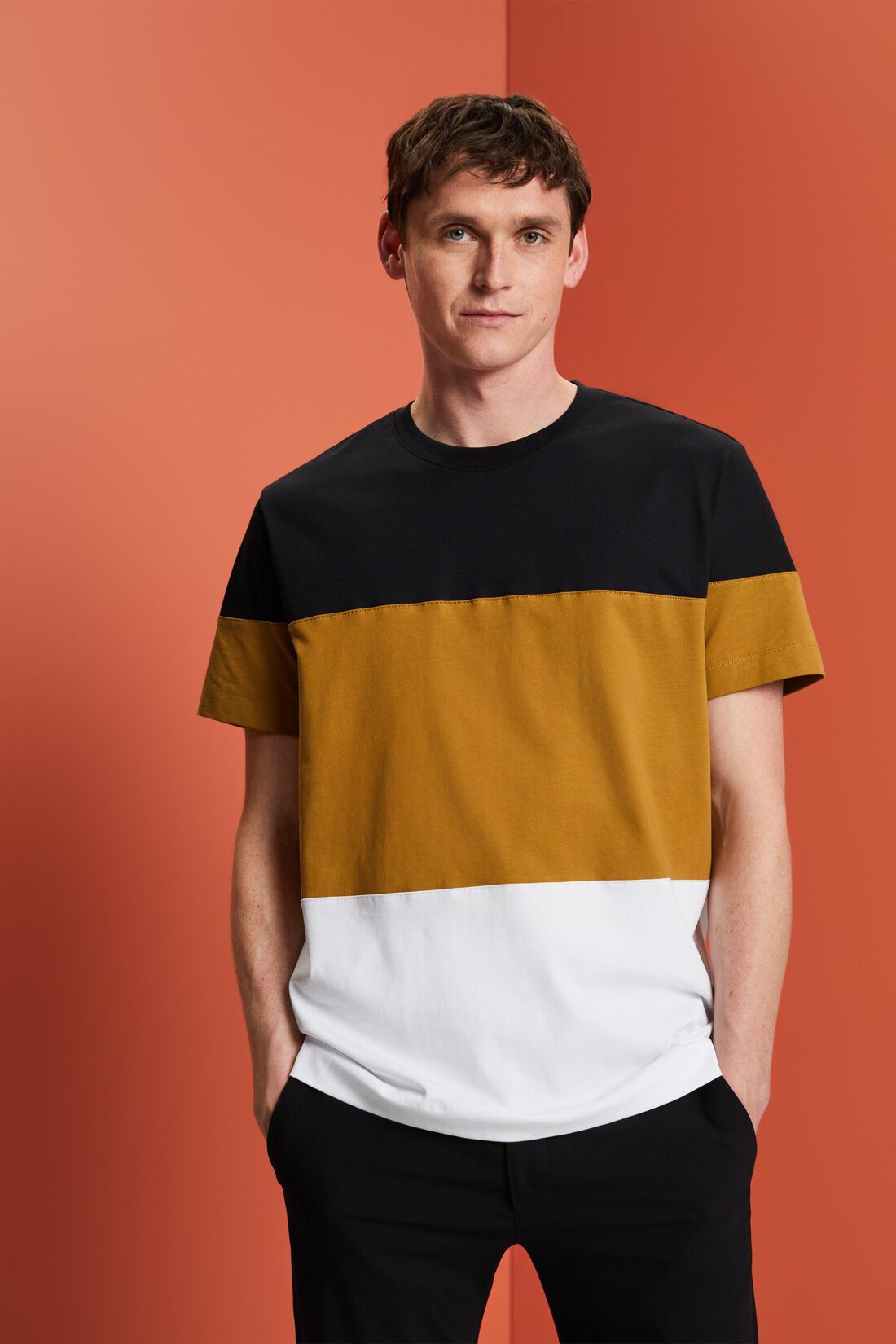 Colourblock-T-Shirt, 100% Baumwolle