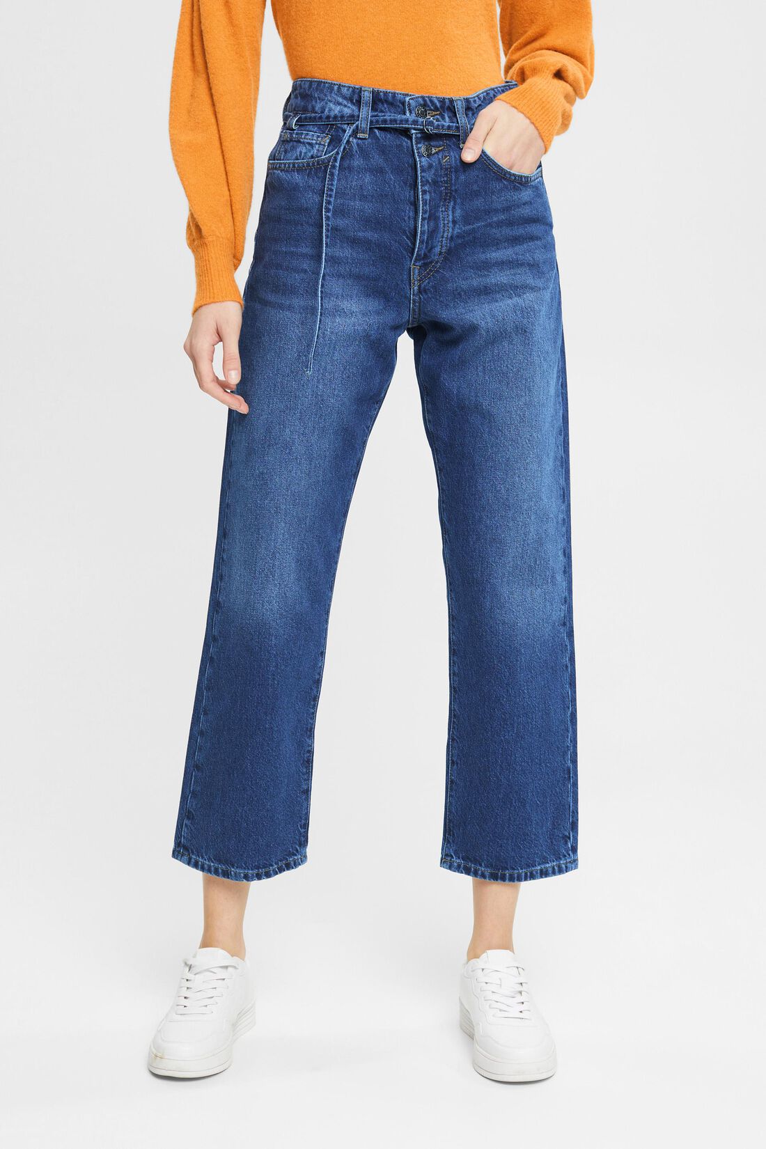 High-Rise-Jeans im Dad Fit mit passendem G&uuml;rtel