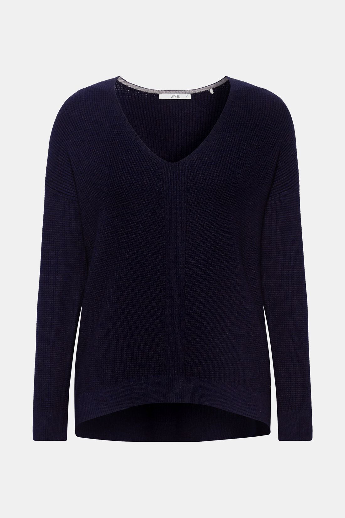 V-Neck-Pullover aus Perlstrick