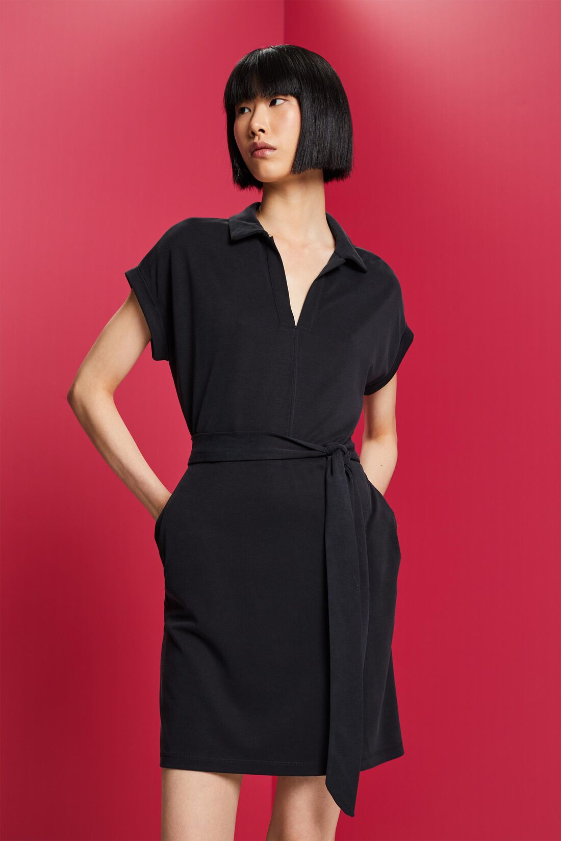 Hemdblusenkleid aus Modal mit G&uuml;rtel