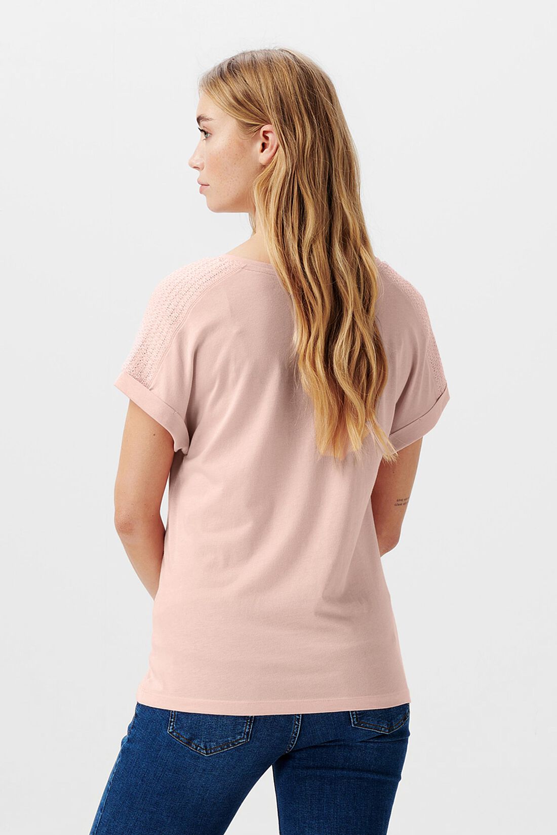 MATERNITY Gesmoktes T-Shirt mit V-Ausschnitt